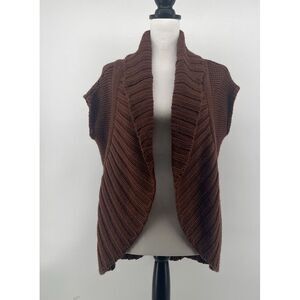 Outback Red Cardigan Women's Large Wool Blend Chunky Open Sweater Vest‎ Western